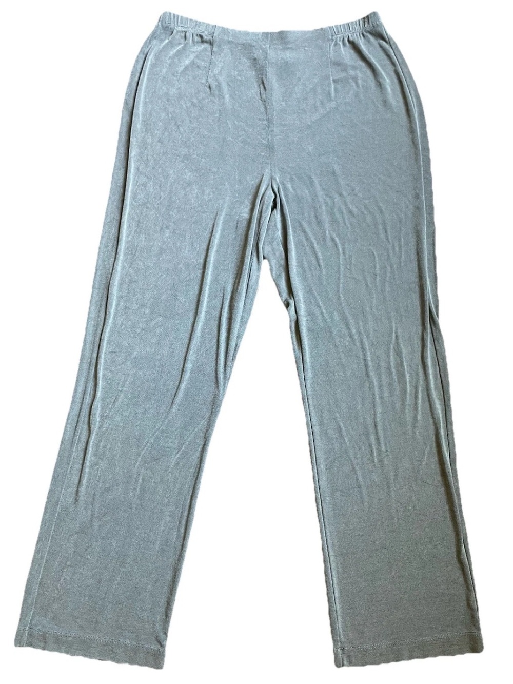 Chico's Travelers Gray Slinky Short 28” Pants Straight/wide Leg Comfort Size 1/M